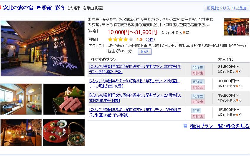 安比の食の宿　四季館　彩冬